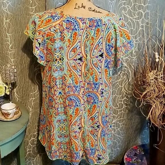 ROCK 47 Wrangler Paisley Blouse Size M - Picture 6 of 8